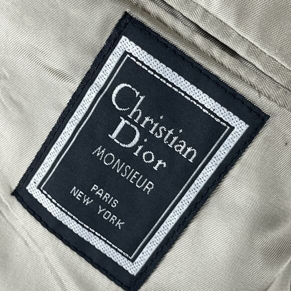 Vintage Christian Dior Monsieur Suede Blazer Sport Coat Mens 42R Beige 2 Button - Picture 5 of 16